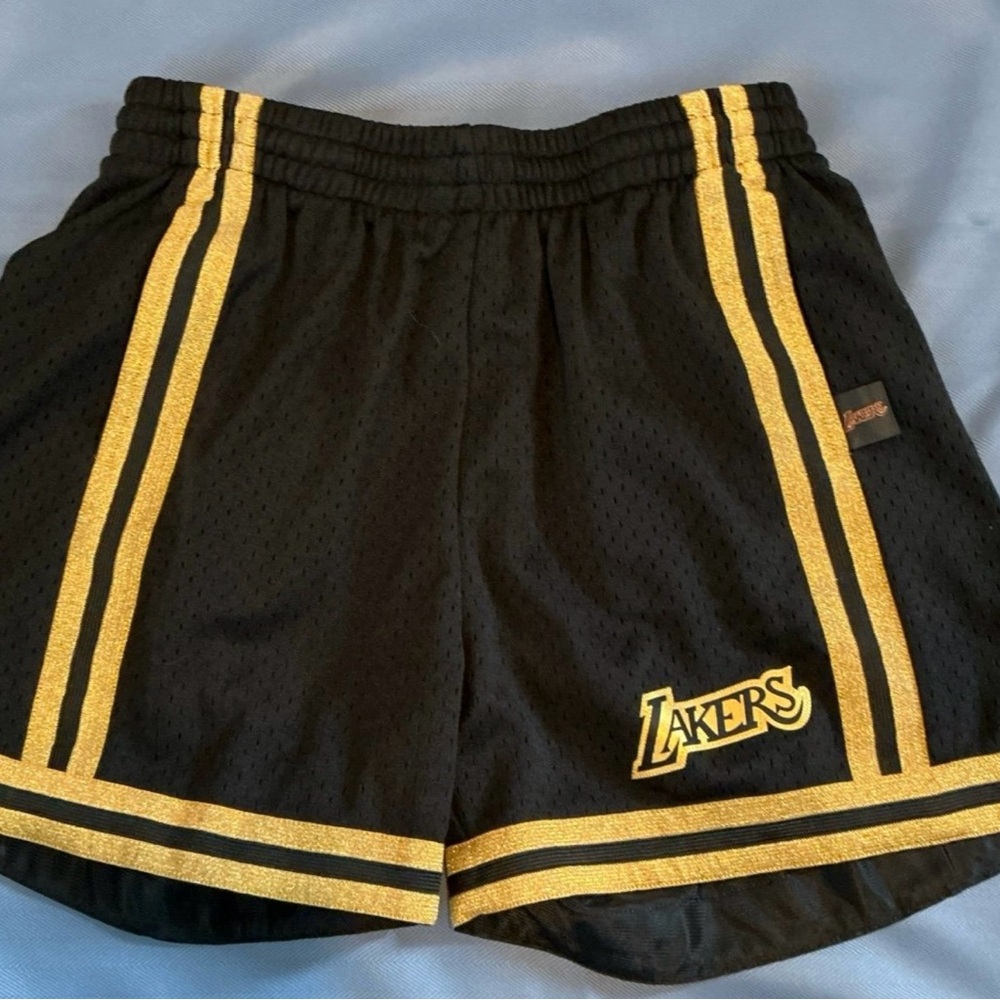 Lakers Black and Gold Athletic Shorts kids size small